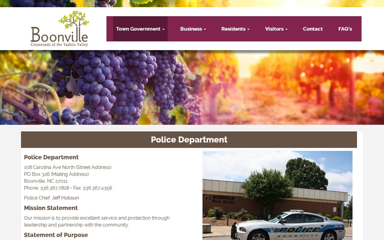 Yadkin County Boonville court docket police office context