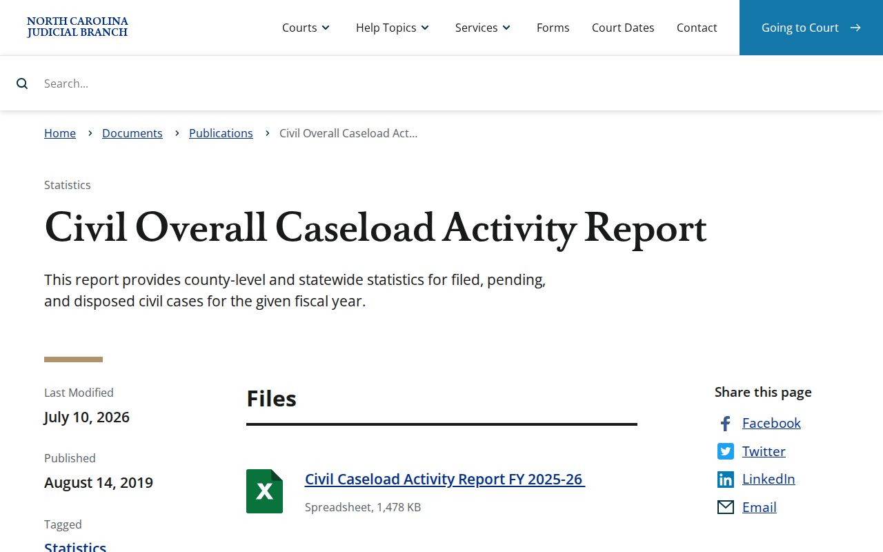 Yadkin civil court records civil overall caseload activity report source